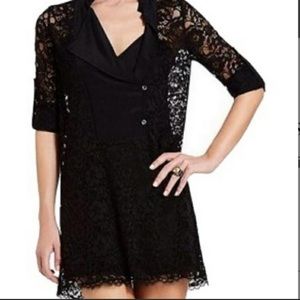 BCBG Lunah Black Lace Dress XXS